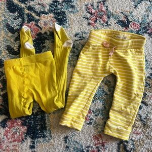 Baby Boden Yellow and White Striped Leggings